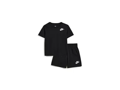 Nike Kids' Futura Club Shorts Set (toddler) Boy's Shorts Black/white : 2 Toddler, Cotton/polyester