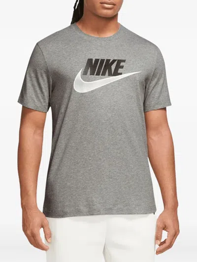 Nike Sportswear Logo Printing Sports Quick Dry Knit Short Sleeve Gray
