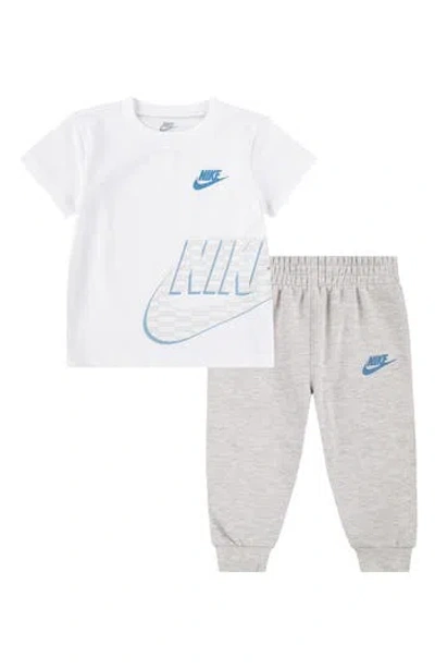 Nike Babies'  Futura Swoosh T-shirt & Joggers Set In Gray