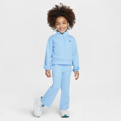 Nike Babies' Game, Swoosh, Match! Toddler Quarter-zip Ribbed Top And Leggings Set In Blue