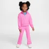 Nike Babies' Game, Swoosh, Match! Toddler Quarter-zip Ribbed Top And Leggings Set In Pink