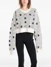 Nike Geometric-pattern V-neck Sweater In White