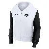 Nike White Georgia Bulldogs Cropped Beyond Capability Color-block Script Full-zip Hoodie In Multi