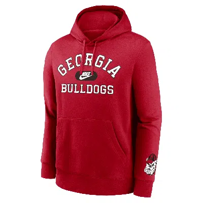 Nike Georgia Bulldogs Legacy Club Foundational  Men's College Pullover Hoodie In Red