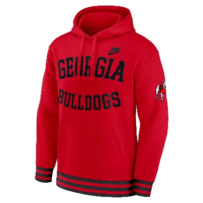 Nike Georgia Bulldogs Legacy Retro Men's  Men's College Pullover Hoodie In Red