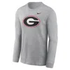 Nike Georgia Bulldogs Primary Logo  Men's College Long-sleeve T-shirt In Grey