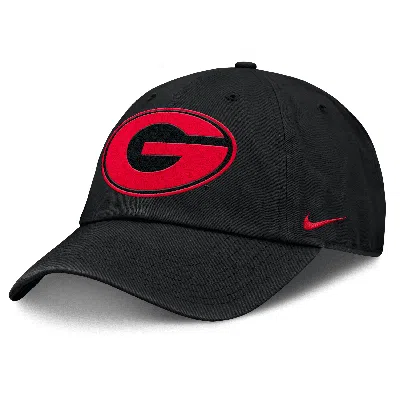 Nike Georgia Bulldogs Primetime Club  Men's College Adjustable Hat In Black