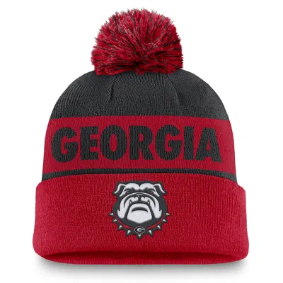 Nike Georgia Bulldogs Primetime Peak  Unisex College Cuffed Pom Beanie In Red