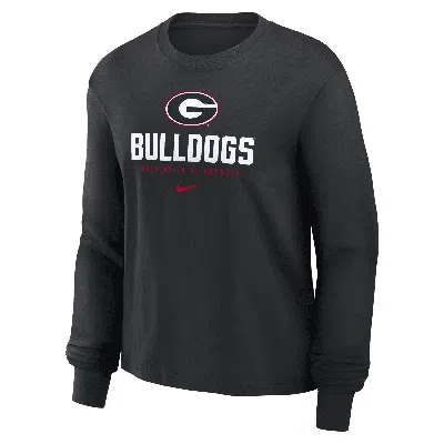 Nike Georgia Bulldogs Primetime University Boxy  Women's College Long-sleeve T-shirt In Black