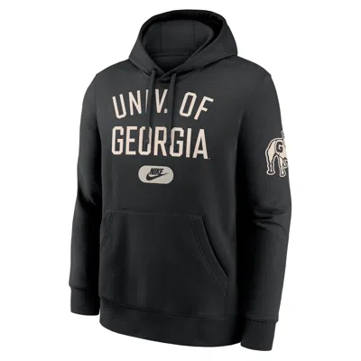 Nike Georgia Club  Men's College Pullover Hoodie In Black