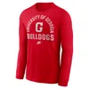 Nike Georgia Legacy Arched Logo  Men's College Long-sleeve T-shirt In Red