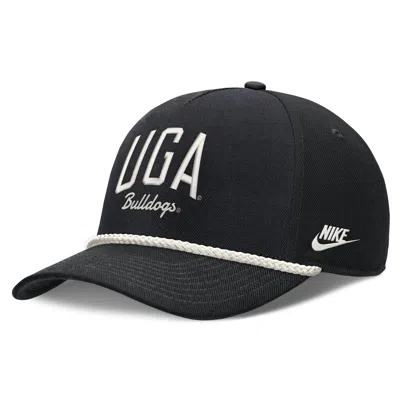 Nike Georgia Legacy Letter Rise  Unisex Dri-fit College A-frame Adjustable Hat In Black
