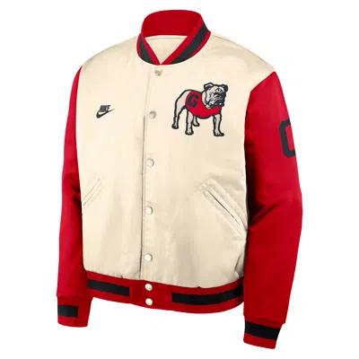 Nike Georgia Legacy  Men's College Full-snap Bomber Jacket In Red