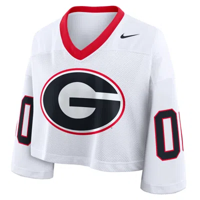 Nike Georgia Logo  Women's Dri-fit College Cropped Jersey In White