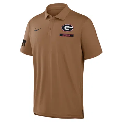 Nike Georgia Military Appreciation  Men's Dri-fit College Polo In Brown