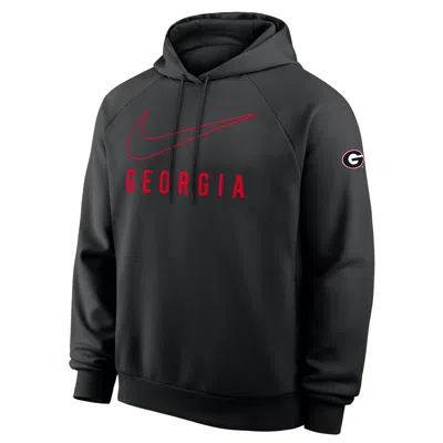 Nike Georgia Premium Performance  Men's Dri-fit College Pullover Hoodie In Black