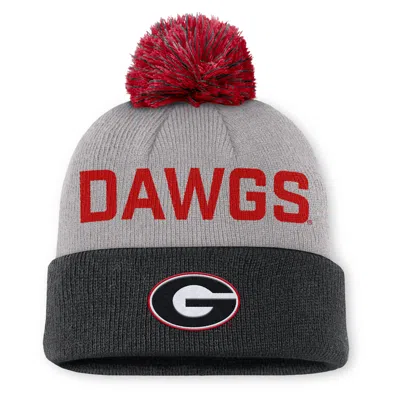 NIKE GEORGIA PRIMETIME PEAK  MEN'S COLLEGE CUFFED POM BEANIE,1015911762