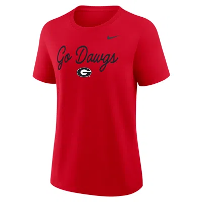 Nike Georgia Script Mantra Logo  Women's College T-shirt In Red