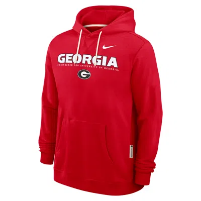 NIKE GEORGIA SIDELINE  MEN'S DRI-FIT COLLEGE PULLOVER HOODIE,1015864678