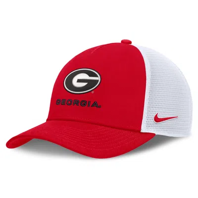Nike Georgia Sideline Rise Gameday  Unisex College Trucker Adjustable Hat In Red