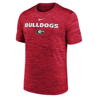 Nike Red Georgia Bulldogs 2025 Sideline Velocity Performance T-shirt In Burgundy