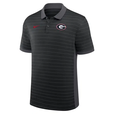 Nike Georgia Sideline Victory Stripe  Men's Dri-fit College Polo In Black