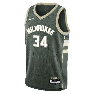 Nike Giannis Antetokounmpo Milwaukee Bucks 2023/24 Icon Edition Big Kids'  Nba Swingman Jersey In Green
