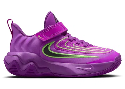 Pre-owned Nike Giannis Immortality 4 Black Sneakers In Bold Berry/green Strike/hyper Violet