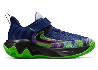 Pre-owned Nike Giannis Immortality 4 King Of The Court Sneakers In Blue Void/black/green Strike