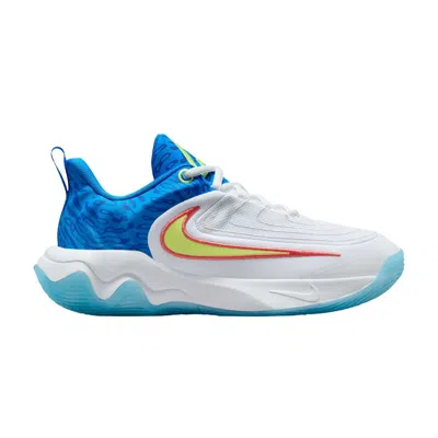 Pre-owned Nike Giannis Immortality 4 Se Gs 'photo Blue Light Lemon Twist' | Kid's Size 6.5