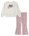 Nike Girls 2t-4t 2-piece Wild Warmth Printed Top And Leggings Set In Multi
