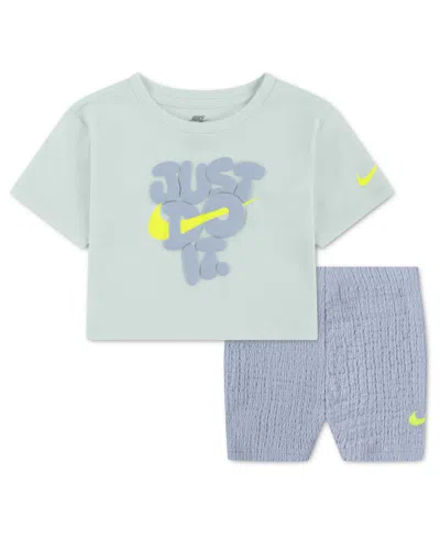 Nike Girls' 2t-4t Short-sleeve T-shirt And Shorts, 2-piece Set In Multi