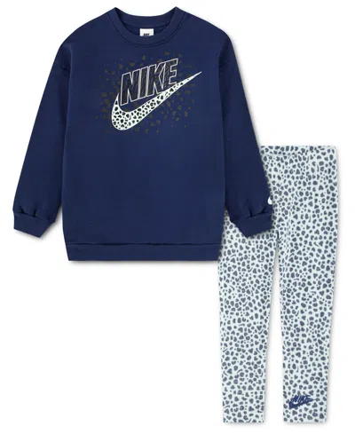 Nike Kids' Girls' 4-6x Printed Top And Leggings, 2-piece Set In Multi