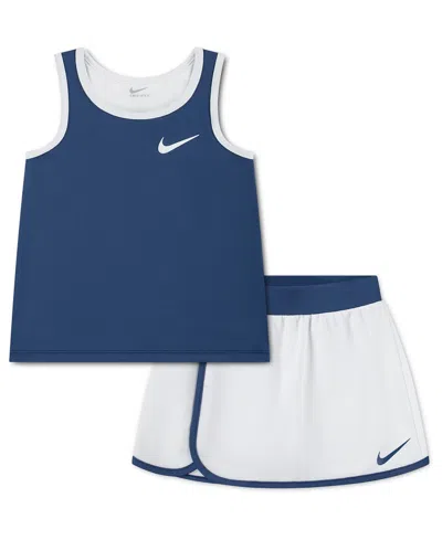 Nike Kids' Girls' 4-6x Dri-fit Color-blocked Tank Top And Skort, 2-piece Set In Multi