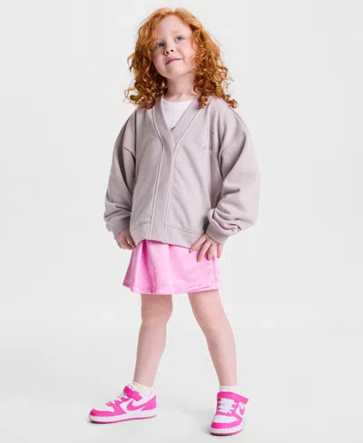 Nike Kids' Girls' 4-6x Juxta Top And Skort, 2-piece Set In Neutral
