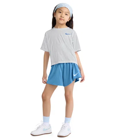 Nike Kids' Girls' 4-6x Lace It Up Crewneck T-shirt And Swing Shorts, 2-piece Set In Multi