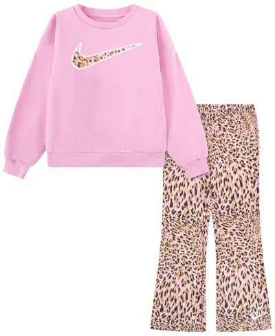 Nike Girls' 4-6x Printed Top And Leggings, 2-piece Set