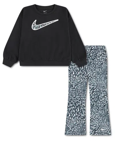Nike Kids' Girls' 4-6x Printed Top And Leggings, 2-piece Set In Multi