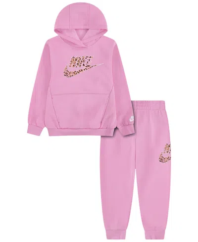 Nike Girls' 4-6x Pullover Hoodie And Joggers, 2-piece Set