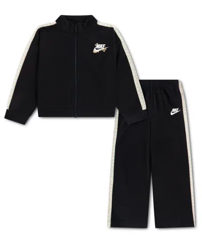 Nike Kids' Girls' 4-6x Retro Remix Jacket And Pants, 2-piece Set In Black
