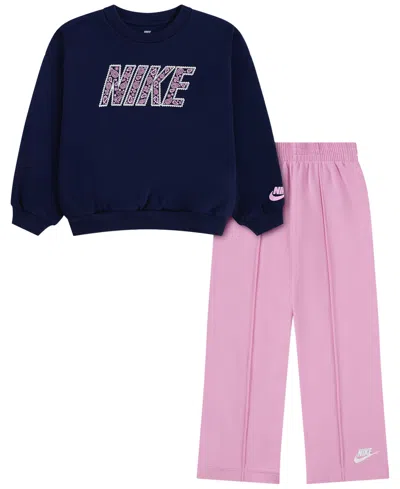 Nike Kids' Girls' 4-6x Retro Remix Top And Pants, 2-piece Set In Black