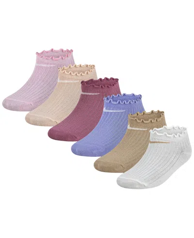 Nike Kids' Girls' 4-7 Lettuce Welt No-show Socks, 6-pack In Multi