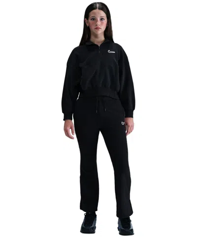 Nike Kids' Girls 7-16 Long Sleeves Fleece Top In Black