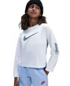 Nike Girls 7-16 Sportswear Long-sleeve T-shirt In White
