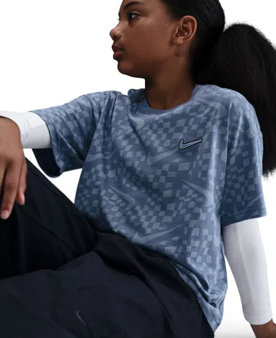 Nike Kids' Girls 7-16 Sportswear Relaxed Fit T-shirt In Blue