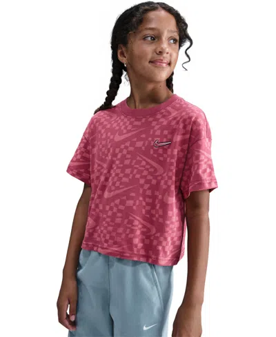 Nike Kids' Girls 7-16 Sportswear Relaxed Fit T-shirt In Pink