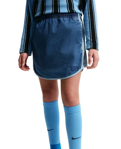 Nike Kids' Girls' 7-16 Sportswear Collection Pull-on Denim Skirt In Blue