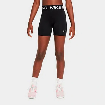 Nike Girls' Big Kids' Pro High-waisted Bike Shorts In Black/white