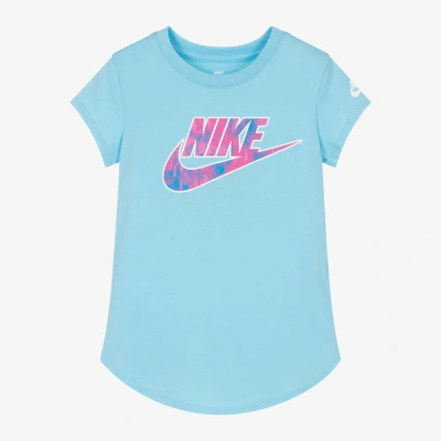 Nike Babies' Girls Blue Swoosh Logo T-shirt