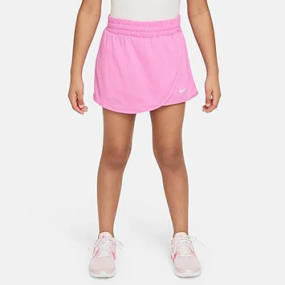 Nike Kids' Girls Sportswear T Shirt Breezy Mid Rise Skort Court Borough Low 2 Adjustable Strap Closure Casual S In Pink